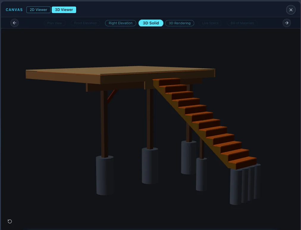 MAKR 3D structural model — engineering geometry platform screenshot